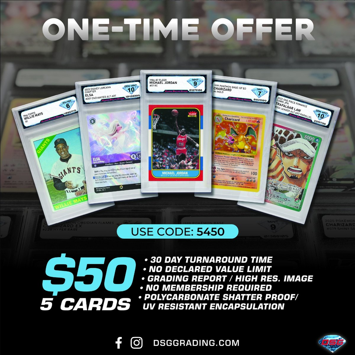 DSGGrading one-time offer marketing graphic