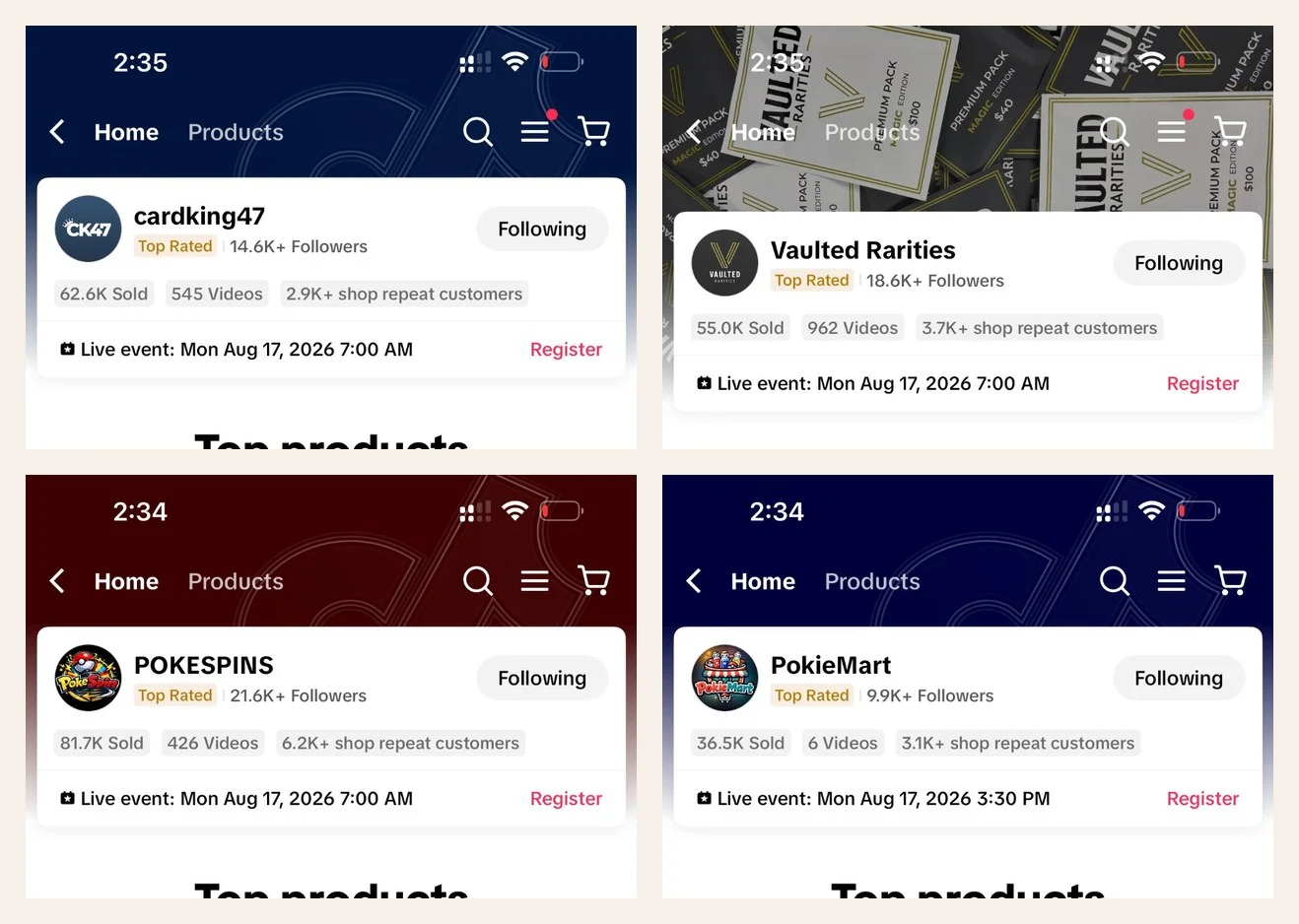 TikTok Shop account overview