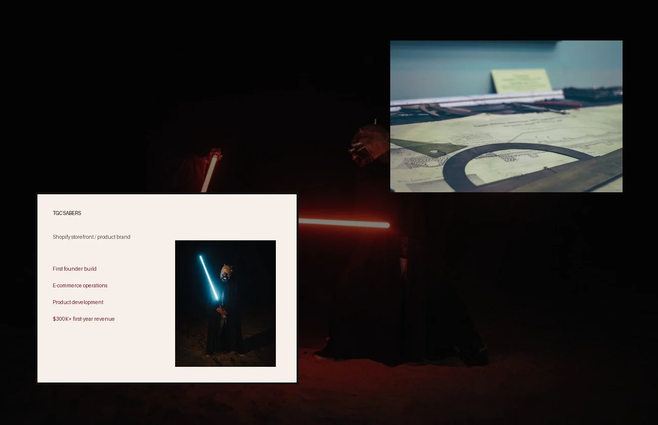 TGCSabers website and product presentation